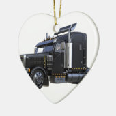 Trailer van Black Semi Tractor Keramisch Ornament (Links)