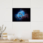 Trailer van Light Blue Semi Poster (Keuken)