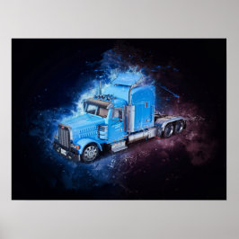 Trailer van Light Blue Semi Poster