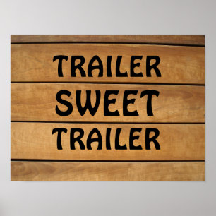 TRAILER ZOETE TRAILER RUSTIEK HOUT TEKEN POSTER