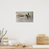 Trailing Texas Longhorns (olie op doek) Poster (Keuken)