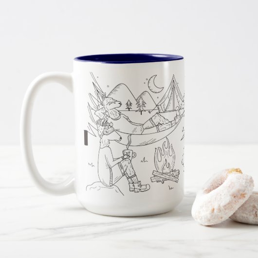 Trailpaca Stary Night Camp Sensaties Tweekleurige Koffiemok (Met donut)