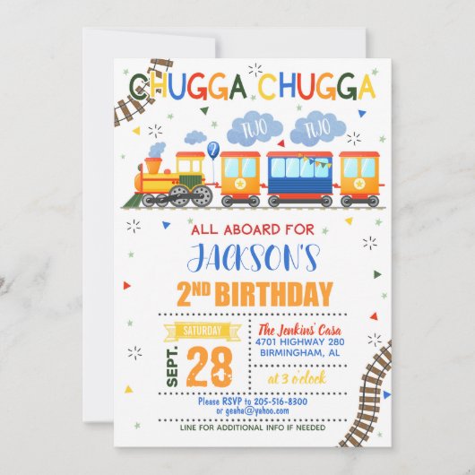 Train 2e Invitation anniversaire - Garçon (Devant)