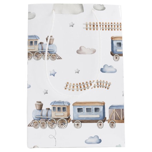 Train 2e verjaardag Chugga Twee Middelgrote Gift B Medium Cadeauzakje (Voorkant)