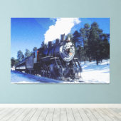 Train 3 Gewatteerd Canvas Afdruk (Insitu (Houten vloer))