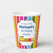Train - Aangepaste verjaardag Papieren Bekers (Achterkant)