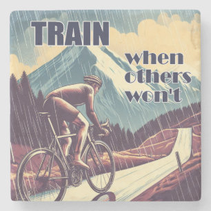 Train als anderen niet willen fietsen stenen onderzetter