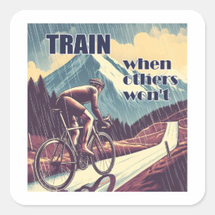 Train als anderen niet willen fietsen vierkante sticker