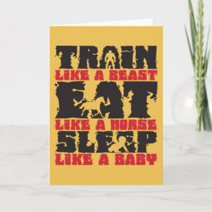 Train als een beest - Gym en Fitness Motivatie Kaart