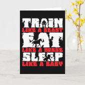 Train als een beest - Gym en Fitness Motivatie Kaart (Gele Bloem)