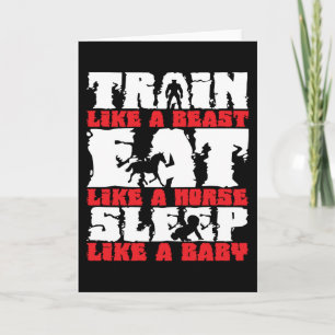 Train als een beest - Gym en Fitness Motivatie Kaart