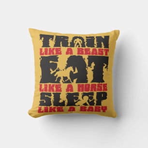 Train als een beest - Gym en Fitness Motivatie Kussen