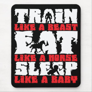 Train als een beest - Gym en Fitness Motivatie Muismat