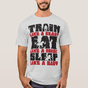 Train als een beest - Gym en Fitness Motivatie T-shirt