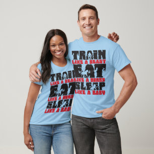 Train als een beest - Gym en Fitness Motivatie T-shirt