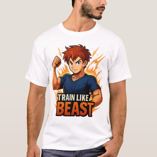 Train als een beest t-shirt (Voorkant)