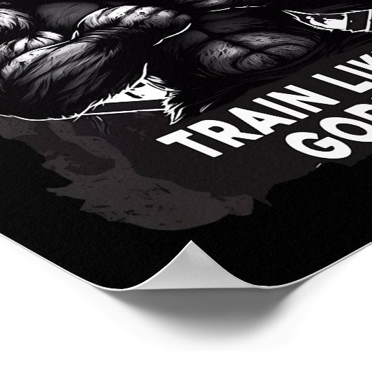 Train als een gorilla jiu jitsu poster (Hoek)