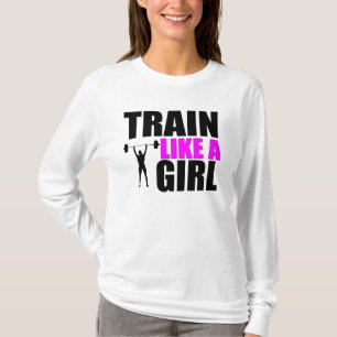 Train als een meisje - Dames Fitness Hoodie T-shirt