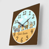 Train animal Horloge murale bébé (Angle)