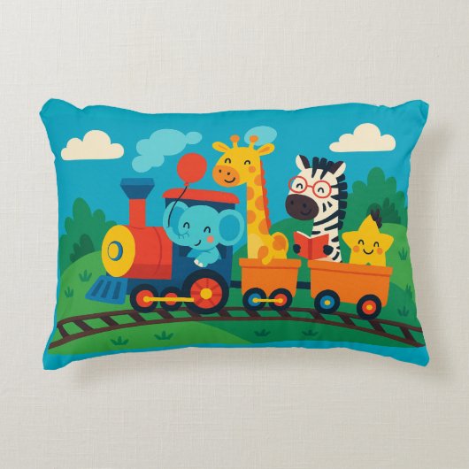 Train animal mignon - Conception Coussin pour enfa (Devant)