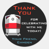 Train Anniversaire Fête Favoriser Sticker Cadeau (Devant)