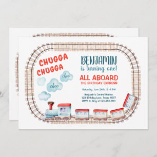 Train Anniversaire Invitation Boy Chugga Choo Trai