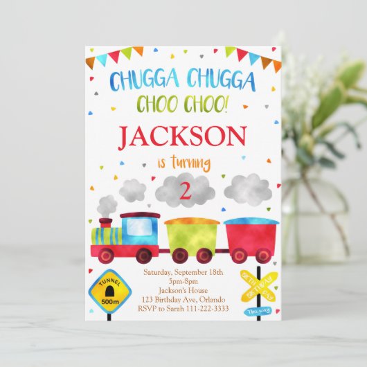 Train Anniversaire Invitation Chugga Chugga Choo C (Debout devant)