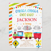 Train Anniversaire Invitation Chugga Chugga Choo C (Devant / Derrière)