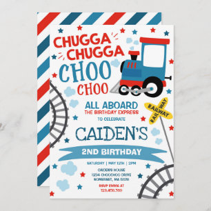 Train Anniversaire Invitation Chugga Chugga Choo C