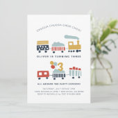 Train Anniversaire Invitation de fête ・ Age 3 (Debout devant)