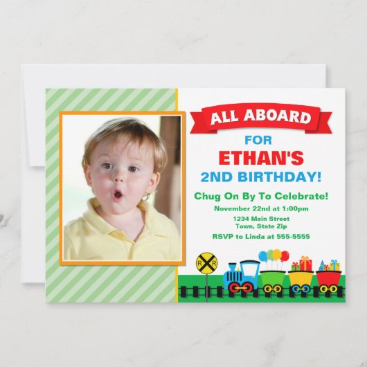 Train Anniversaire Invitation Tous à bord (Devant)