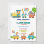 Train Anniversaire Soirée Choo Deux Invitation Ani (Devant)