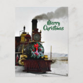 Train avec Joyeuse Carte postale de Noël (Devant)