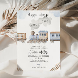 Train baby shower uitnodigen, Chugga Boy baby show Kaart