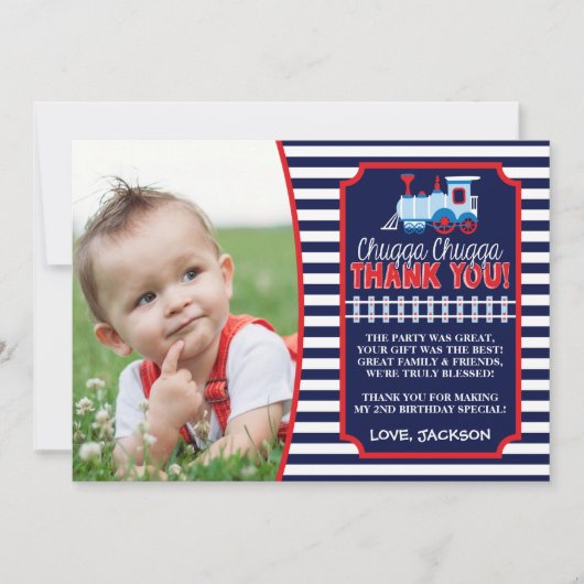 Train Birthday Carte de remerciements avec envelop (Devant)