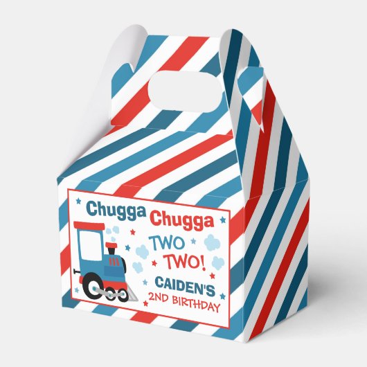 Train Birthday Decor Chugga Chugga Twee Bedankdoosjes (Voorkant Zijde)