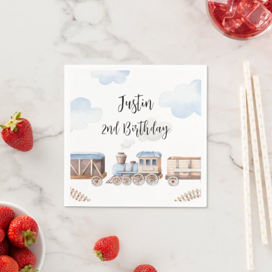 Train Birthday Decor Chugga Chugga Twee Servet (Insitu)
