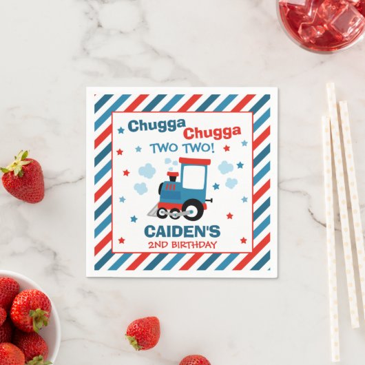 Train Birthday Decor Chugga Chugga Twee Servet (Insitu)