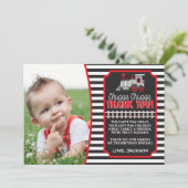 Train Birthday Hartelijk dank, kaart met enveloppe (Staand voorkant)