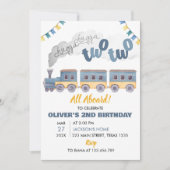 Train Birthday Invitation All Board Kaart (Voorkant)