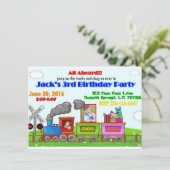 Train Birthday Invitation Kaart (Staand voorkant)