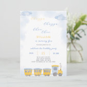 Train Birthday Invitation Kaart (Staand voorkant)