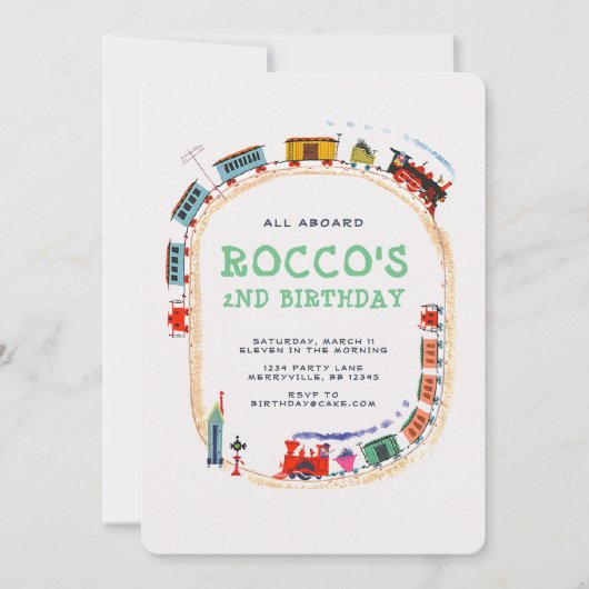 Train Birthday Invitation Kaart (Voorkant)