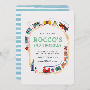 Train Birthday Invitation Kaart