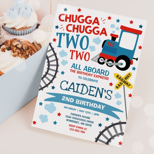 Train Birthday Invite Chugga Chugga Twee Train Kaart