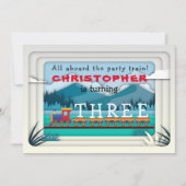 Train Birthday Party Invitation Ajouter le nom Age (Devant)