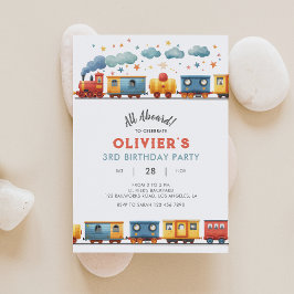 Train Birthday Party Invitation Kaart