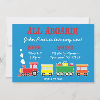 Train Birthday Party Invitation Kaart
