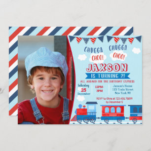 Train Birthday Party Invitations Kaart