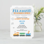 Train Birthday Party Kaart (Staand voorkant)